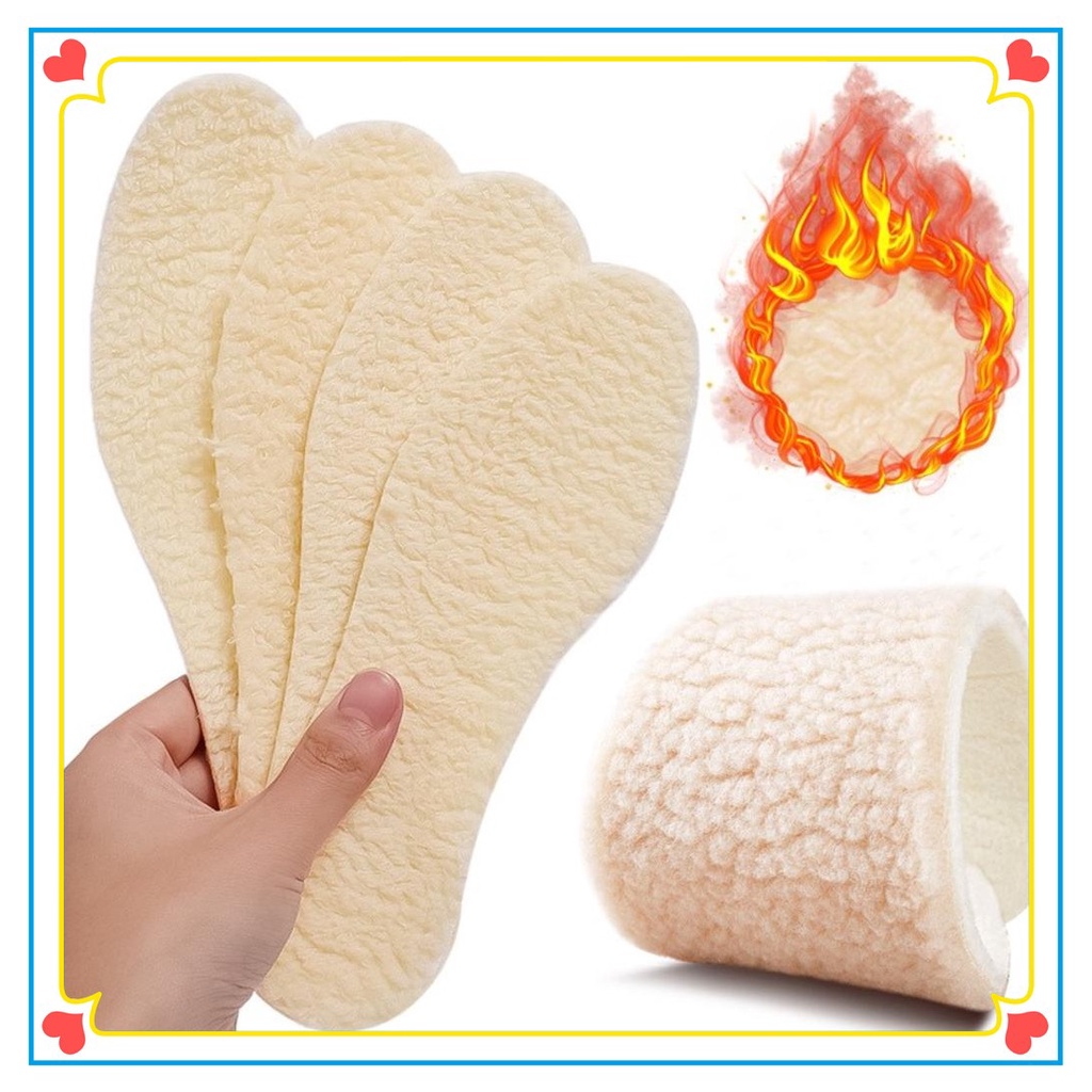 Thicken Thermal Insoles Winter Warm Heated Soft Plush Insole for Shoes