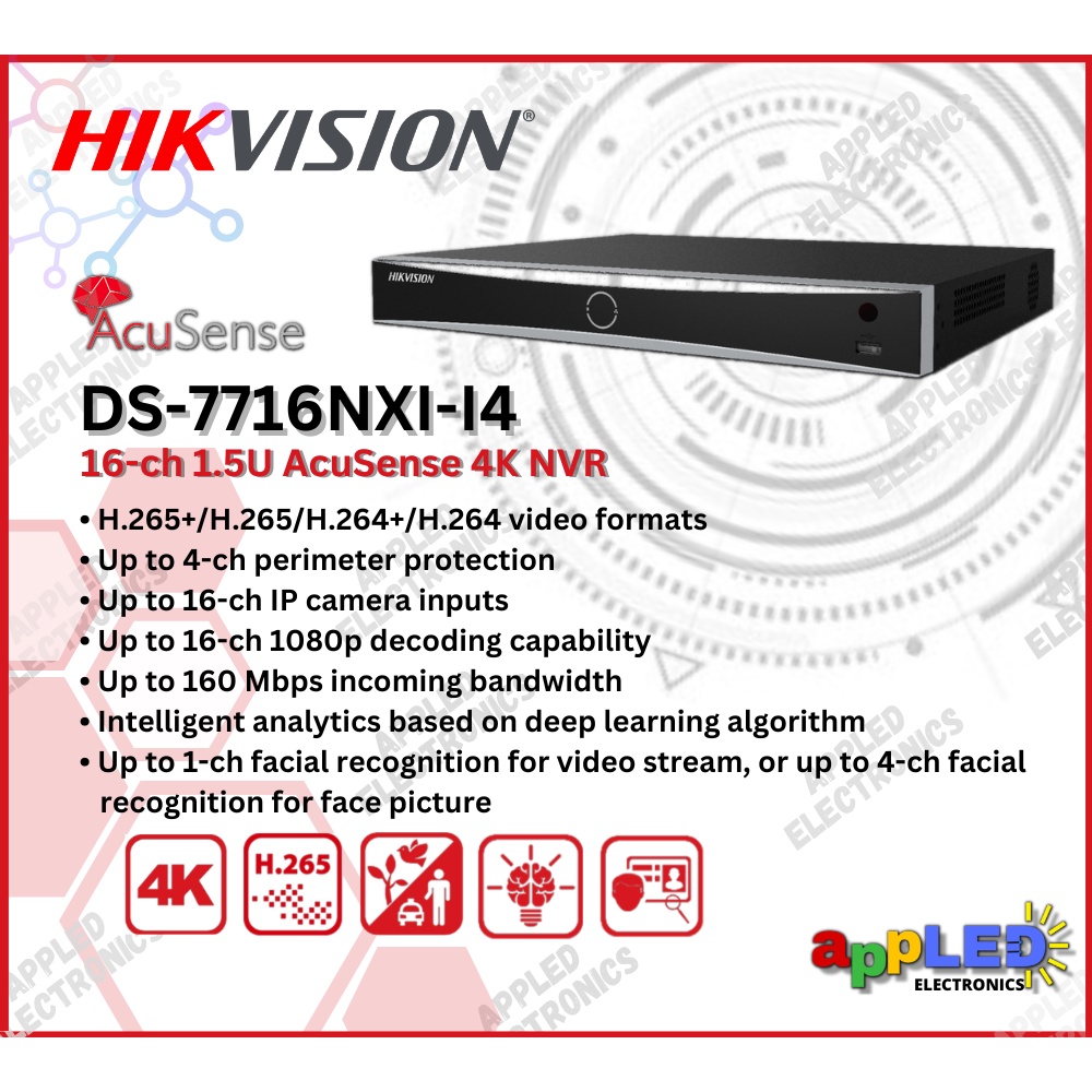 Hikvision DS-7716NXI-I4 16-ch 1U AcuSense 4K NVR | Shopee Philippines