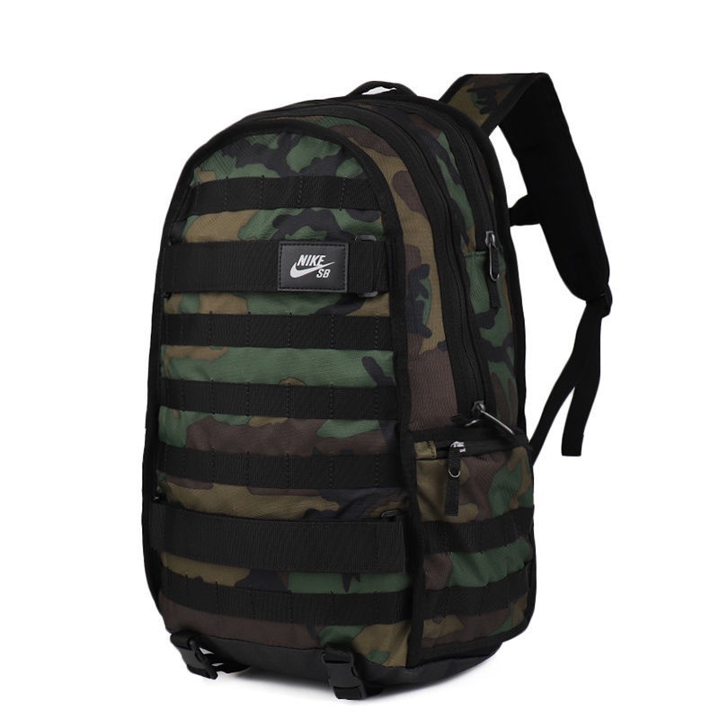 Nike Backpack Army Green Camouflage Men's And Women's Handbags Student