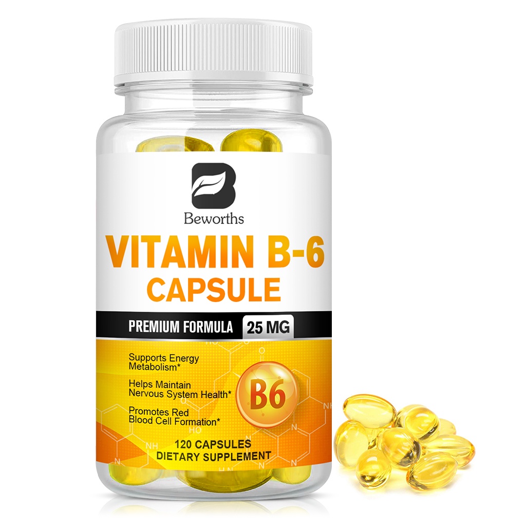 Beworths Vitamin B6 Capsule 25 Mg Pyridoxine Support Hair Blackening