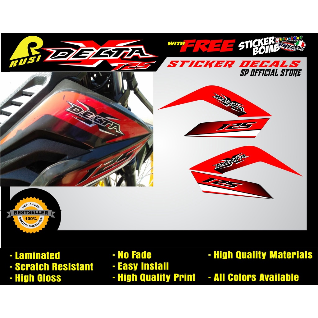 RUSI Delta X 125 Leg Shield Wing Sticker Decals Durable and High ...