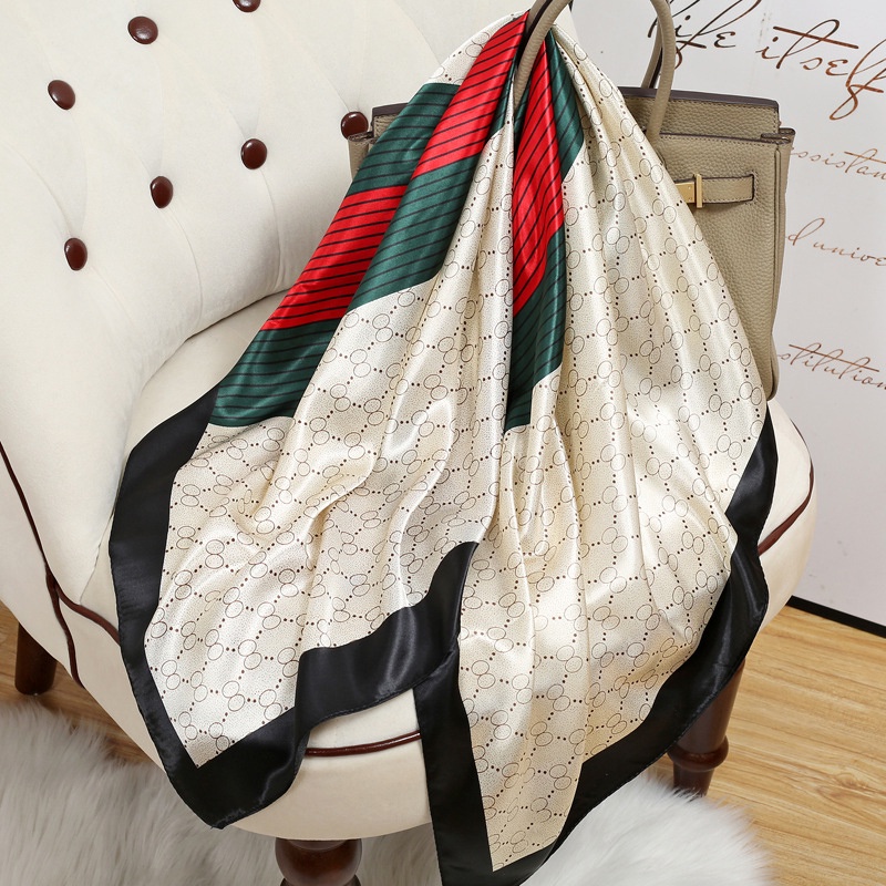Square Silk Scarf 90 90CM Headband for Women Print HandKerchief Bandana and Wraps Shawl Shopee Philippines