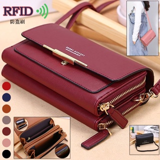 Women's Fashion Large-capacity Multi-function Shoulder Messenger Wallet  Medium and Long Clutch Bag Casual Simple Coin Purse