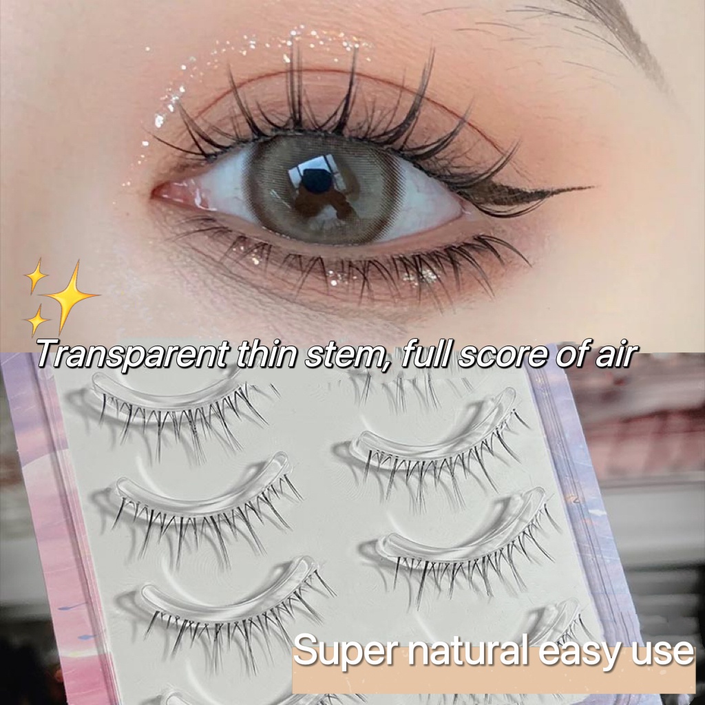 NEW 5/1Pair Faiccia 3D Soft Eyelashes Transparent Terrier false ...