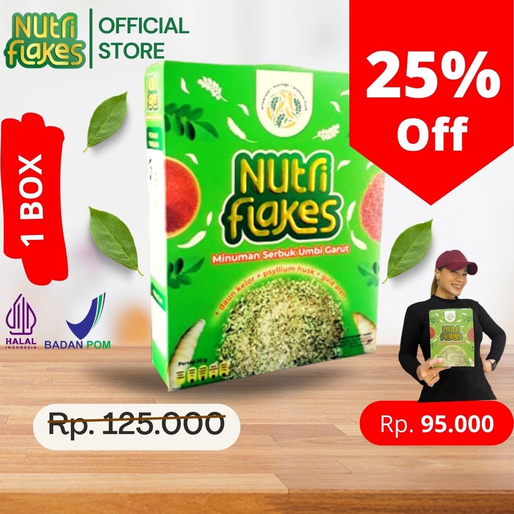 Nutriflakes Cereal Garut Tuber+Psyllium Husk+Moringa Leaf 280g Healthy
