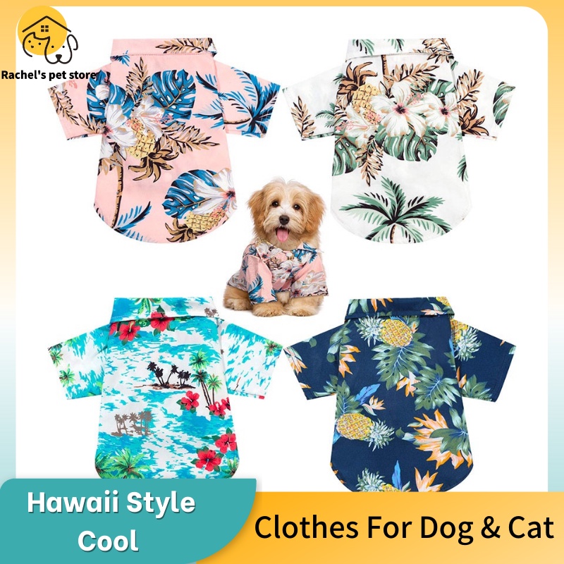 Dog Clothes Pet Cat Clothes Dog Shirt Cat Puppy Shirt Hawaii Style Floral  Breathable Cool Clothes