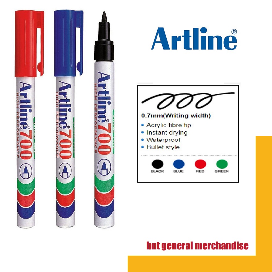 Artline 700 Permanent Marker 0.7mm (EK-700) 1Pc | Shopee Philippines