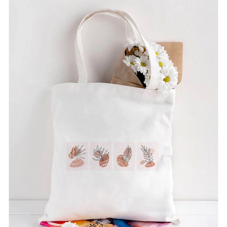 ABSTRACT BOHO Tote Bag with zipper and pocket for woman canvas Shopee Philippines