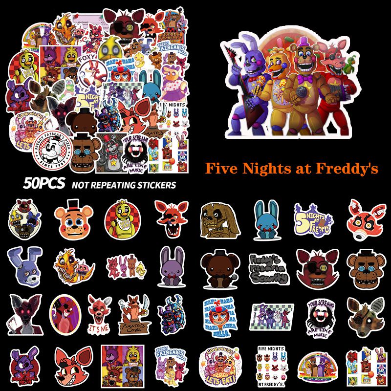 Five Nights 50pcs At Freddy S Stickers Fnaf Game Diy Waterproof Imposter Decals Shopee Philippines