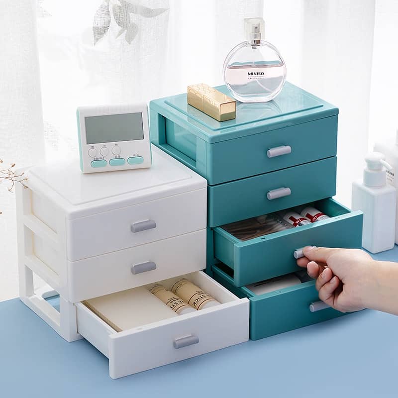 Mini Desk Storage Box Stationary Jewelry Cosmetic Drawer Cabinet Table ...