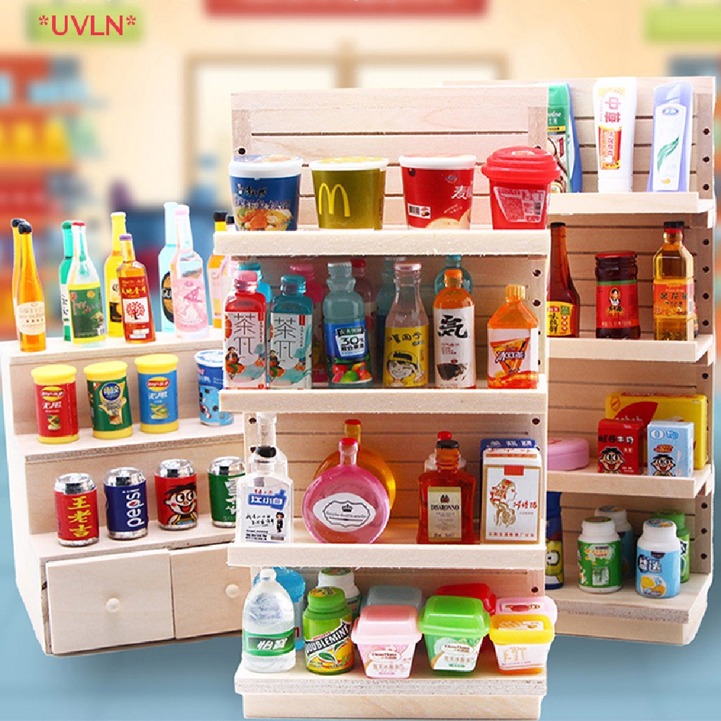 UVLN> 1:12 Dollhouse Miniature Display Rack Storage Shelf Model ...