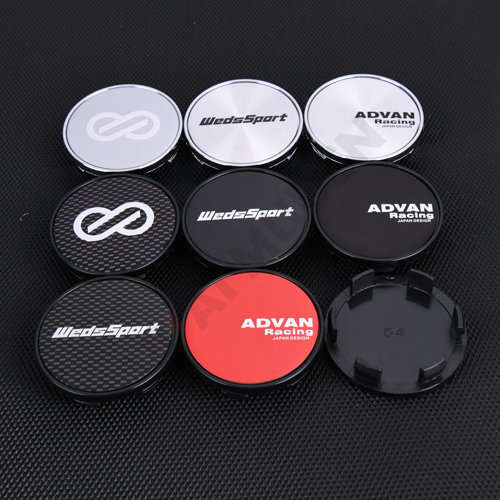 4PCS Wheel Cover Hub Cap 54MM/49MM Rim Cap ADVAN ENKEI Logo Sticker