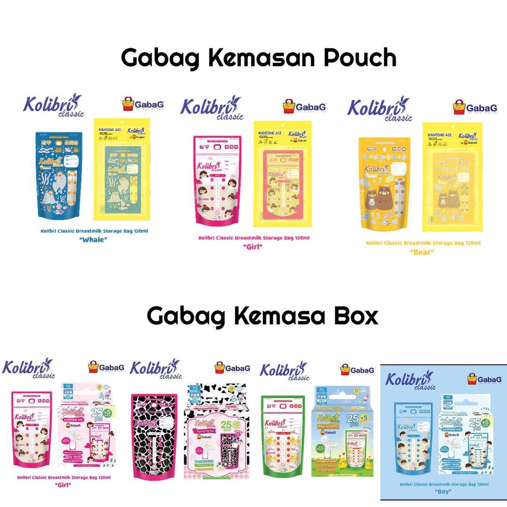 GABAG Hummingbird Breastmilk Storage Bag Blue / Pink Breast Milk Bag ...