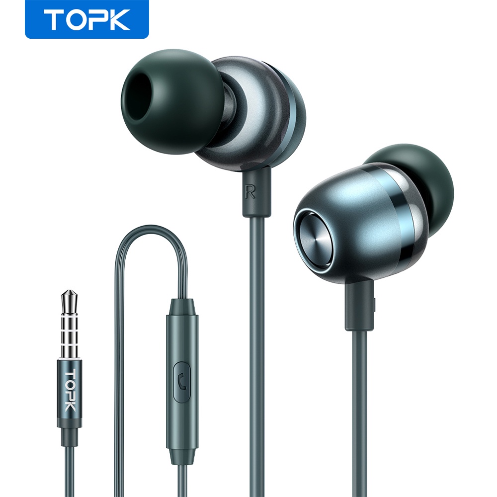 TOPK F36 Universal 3.5mm Stereo InEar Wired Headphones Handfree Heavy