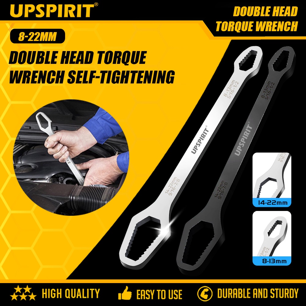 Universal Double-Head Self-Tightening Torx Wrench – 8-22mm Adjustable Chrome Vanadium Steel Tool For Car, Bike, And Home Repair