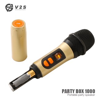 V2S PARTY BOX 1000 Wireless Bluetooth With 2PCS. Wireless Microphone ...