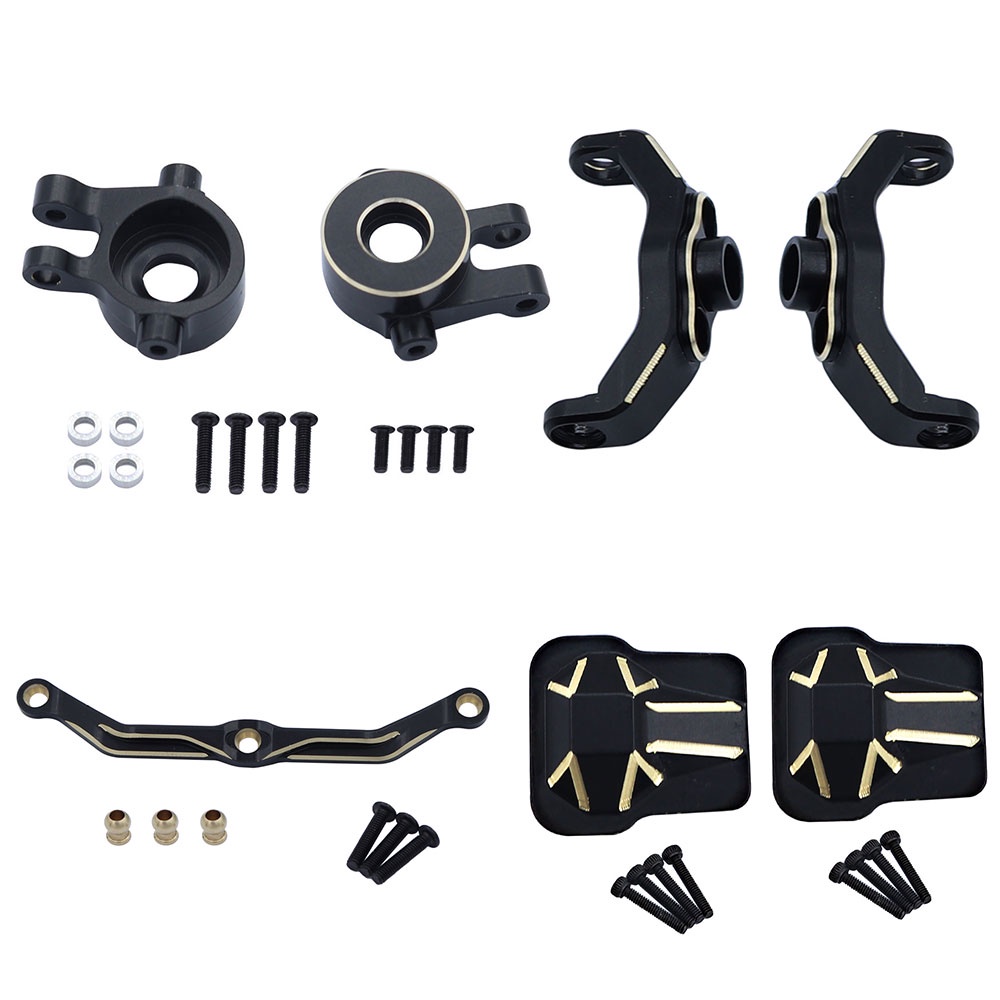 Black Coating Brass Steering Blocks Knuckle for 1/18 RC Crawler TRX4M ...