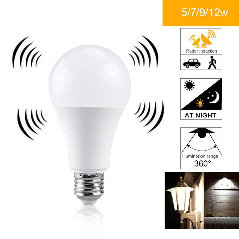 Motion Sensor Bulb Radar motion sensor light Bulb 5W/7W/9W/12W E27 LED