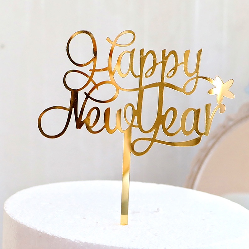 2024 Christmas 2025 Cake Topper Happy New Year Acrylic Cake Topper