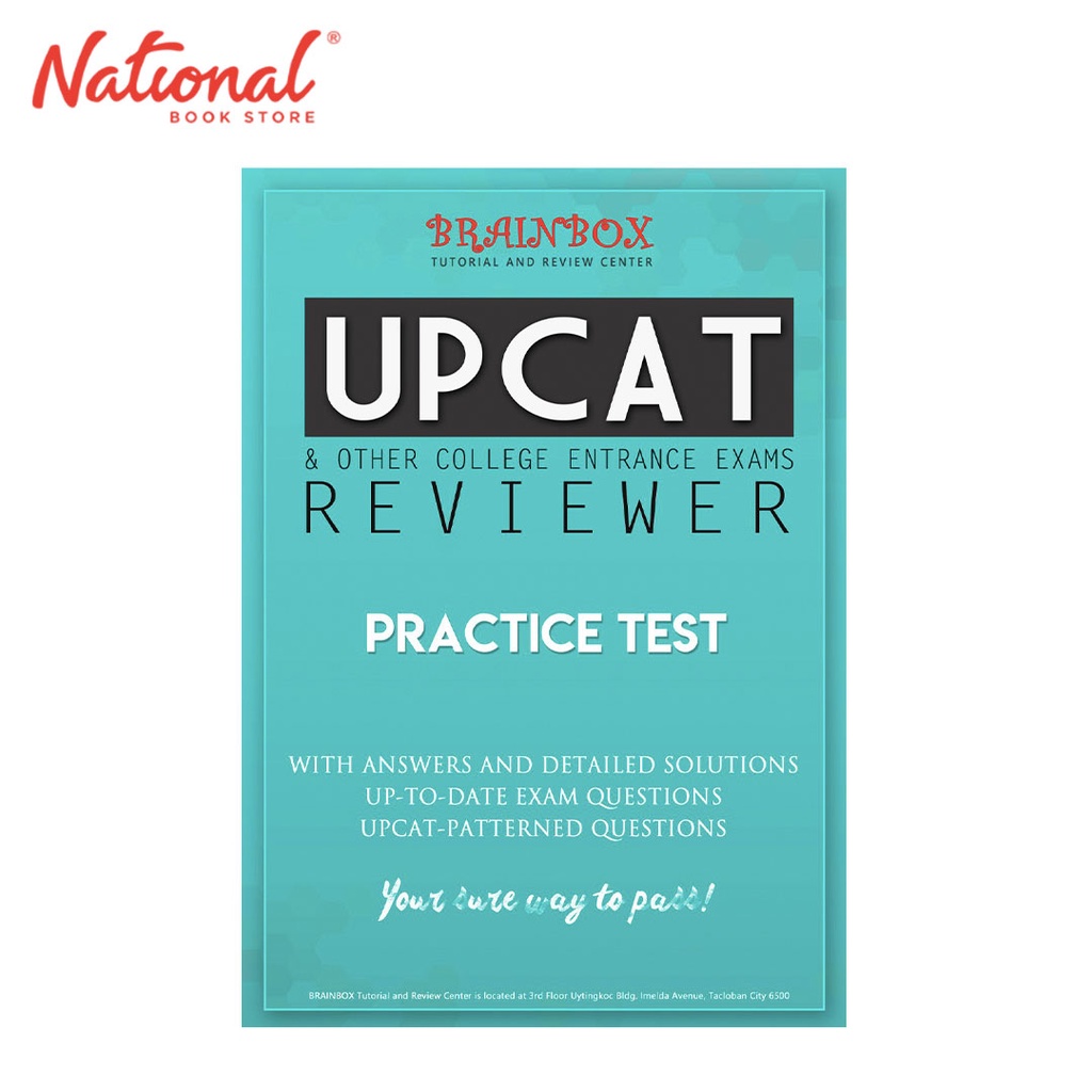 Brainbox UPCAT Practice Test - Trade Paperback - Exam Reviewers ...