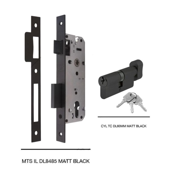Mortise IL 8485 Thumbturn Cylinder TC 60mm Dexon Lock Set Black
