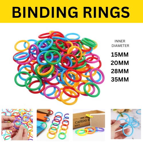 Multipurpose Plastic Loose leaf Rings Assorted Colors Bookbinding Rings Circular Rings Colorful