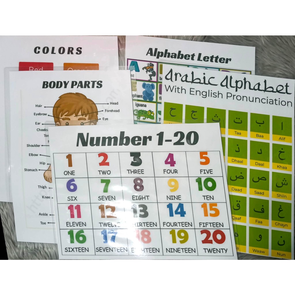 BM Kids Educational Wall Chart , Alphabet , Colors, Number (LAMINATED ...