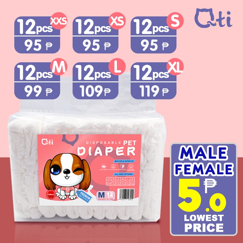 Japan Dog Diaper Female Male Pet Diaper for Dog&Cat 12’s XXS XS S M L