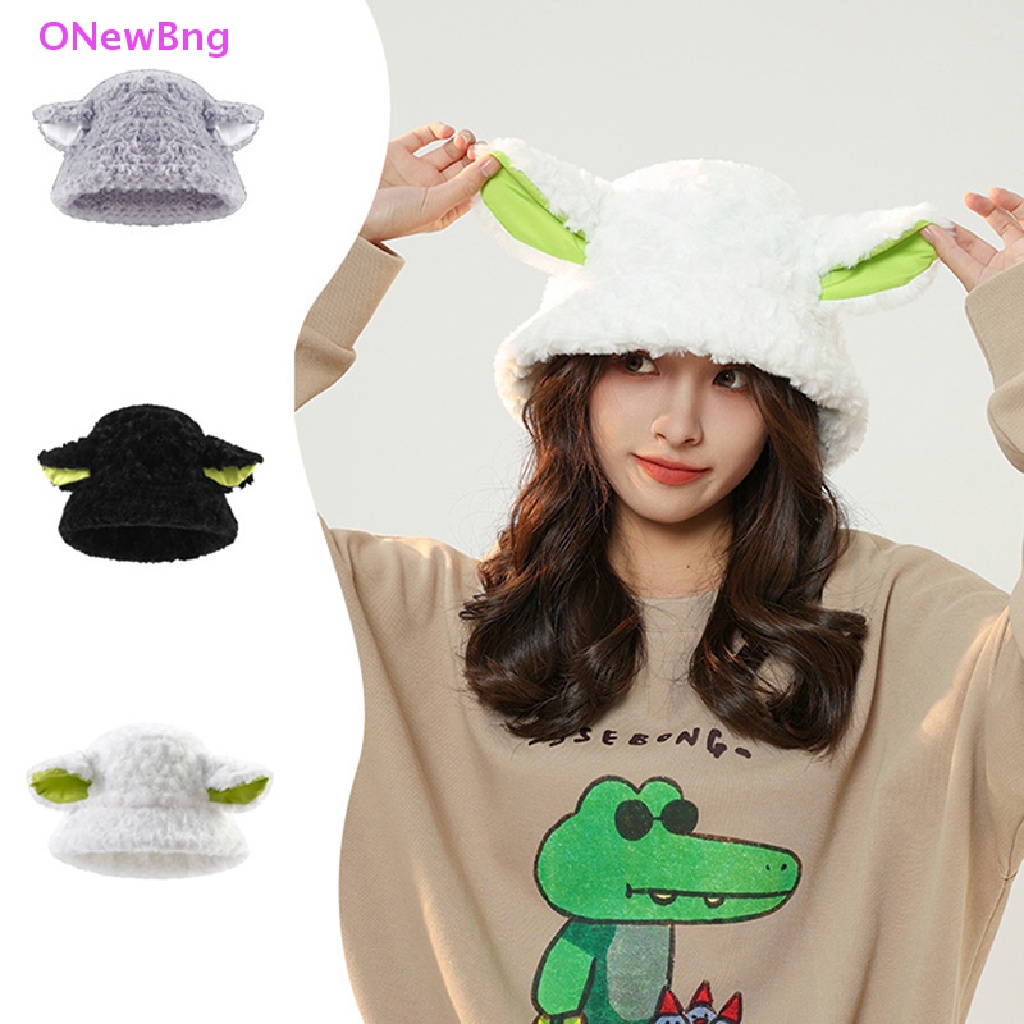 ONew Handmade Sheep Baa Bucket Hat Lolita Sheep Cap with Ears Cute Girl