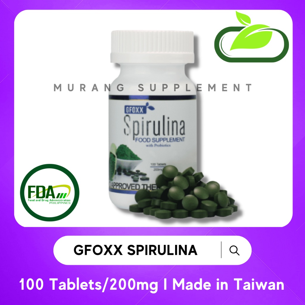 Gfoxx Spirulina with Probiotics 100 Tablets FDA CERTIFIED Shopee