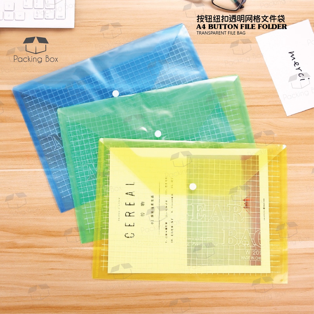 A4 Button File Folder File Bag Office Document Folder Student ...