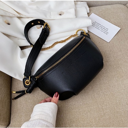 Women's Leather Belt Bag High Quality Black White Fashion Chest Crossbody  Bag Sling Bag for Women | Shopee Philippines