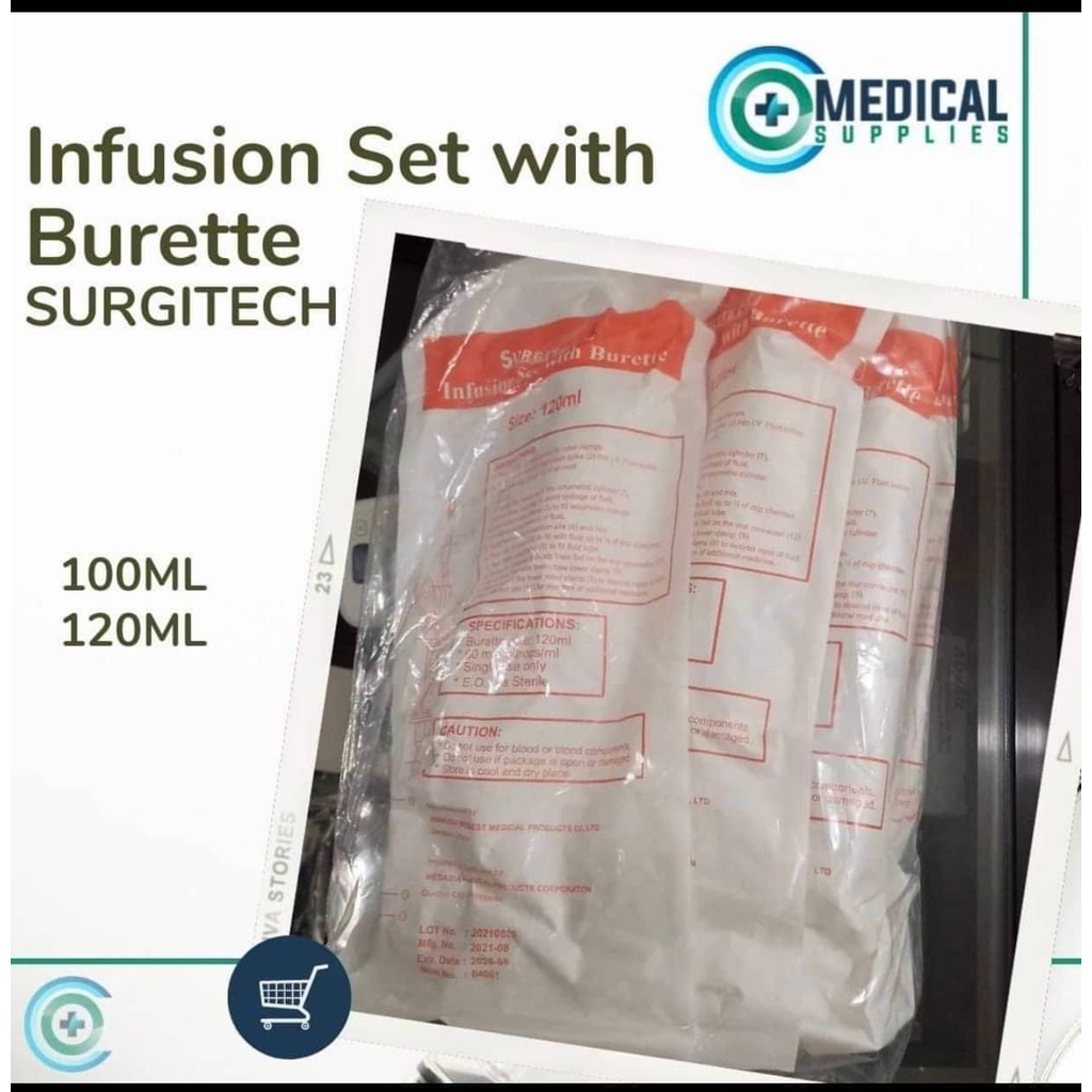 SOLUSET Infusion set with Burette (100ml, 120ml) | Shopee Philippines