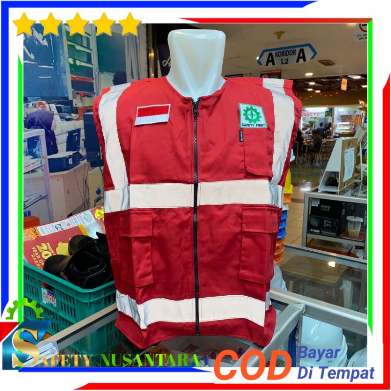 Dril K3 Safety Vest + Safety Logo and Flag - Field Work Project Safety ...