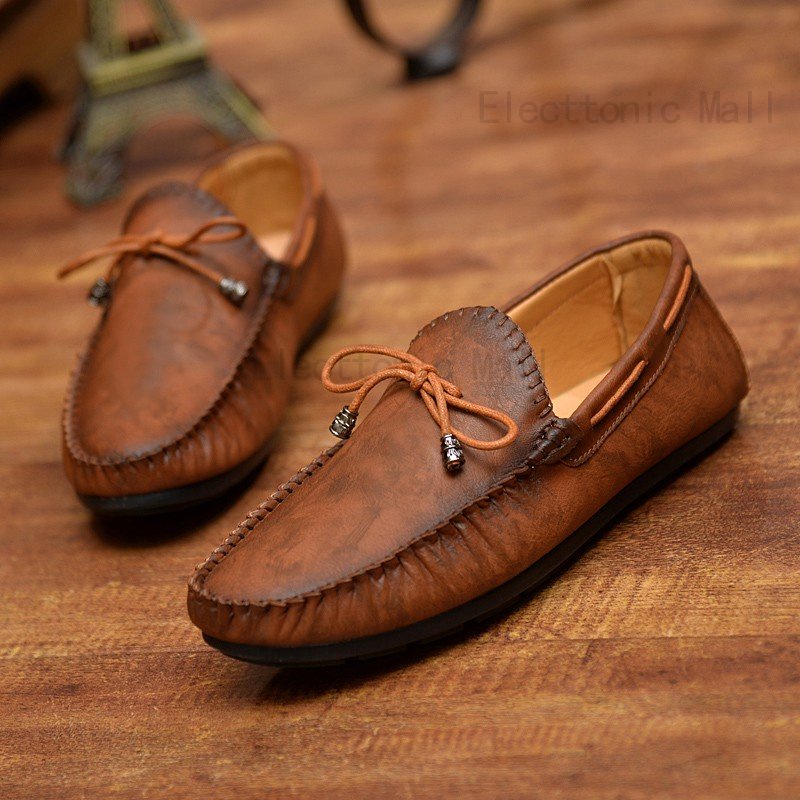 Men Boat Shoes Slip On Casual Driving Shoes Top Sider Leather Loafers Moccasins