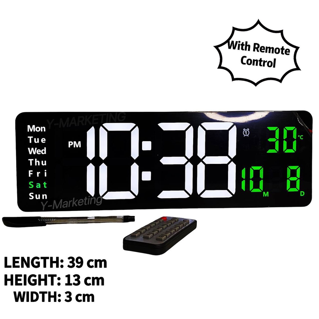 (6626) COUNTDOWN & TIMER Alarm Digital Wall Clock w/ Remote Control