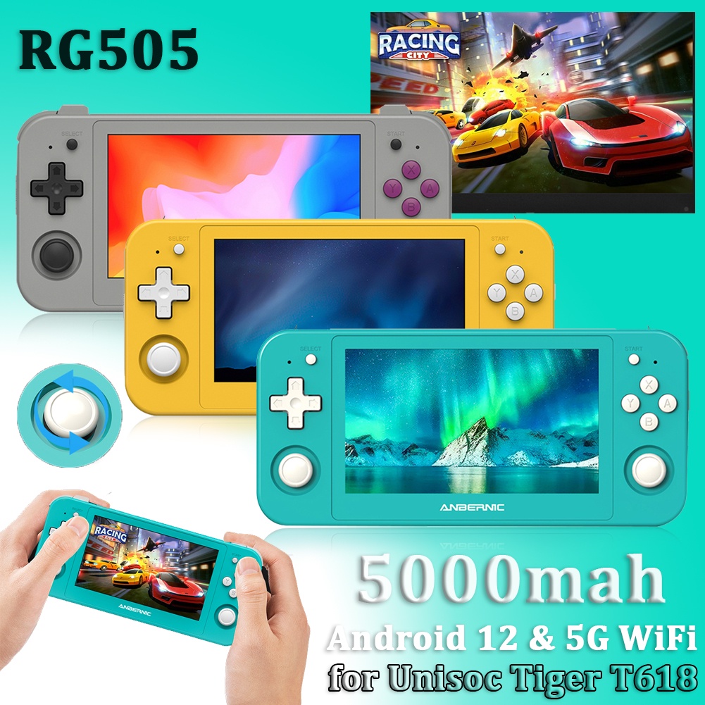 RG505 Handheld Game Console 4.95 Inch OLED Touch Screen Android 12 ...