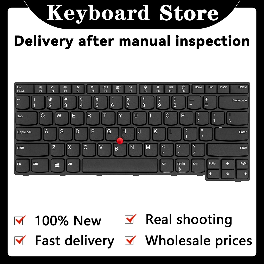 Spanish Keyboard For Lenovo ThinkPad E470 / E470c / E475 – Black Frame, Black Keys