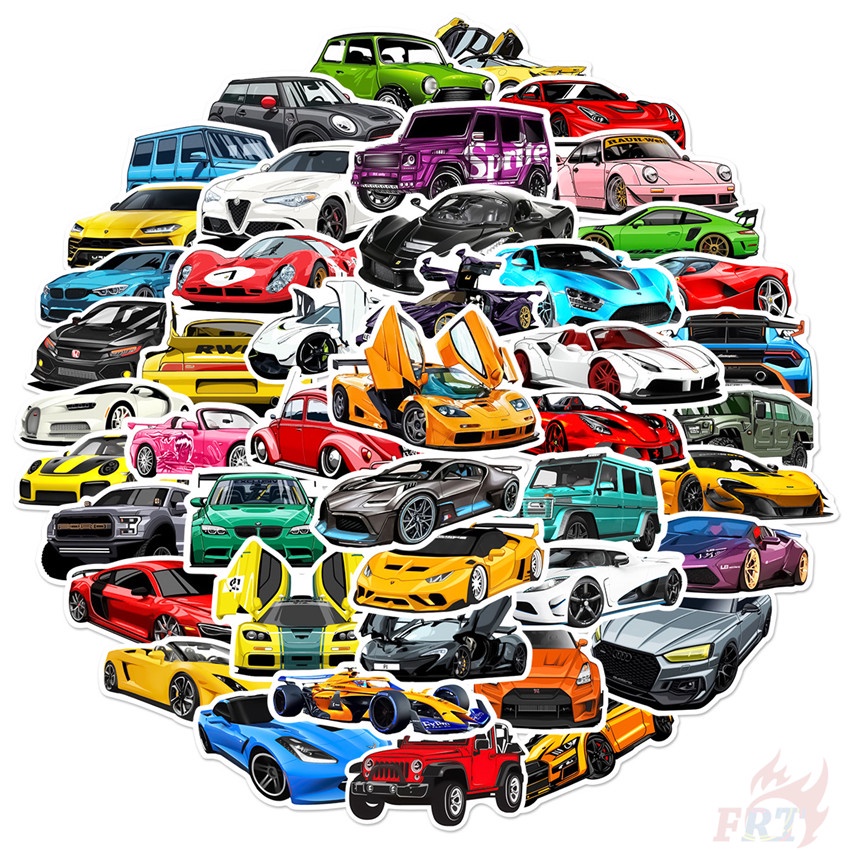 50Pcs/Set Sports Car Series 01 Stickers Waterproof DIY Fashion Decals ...