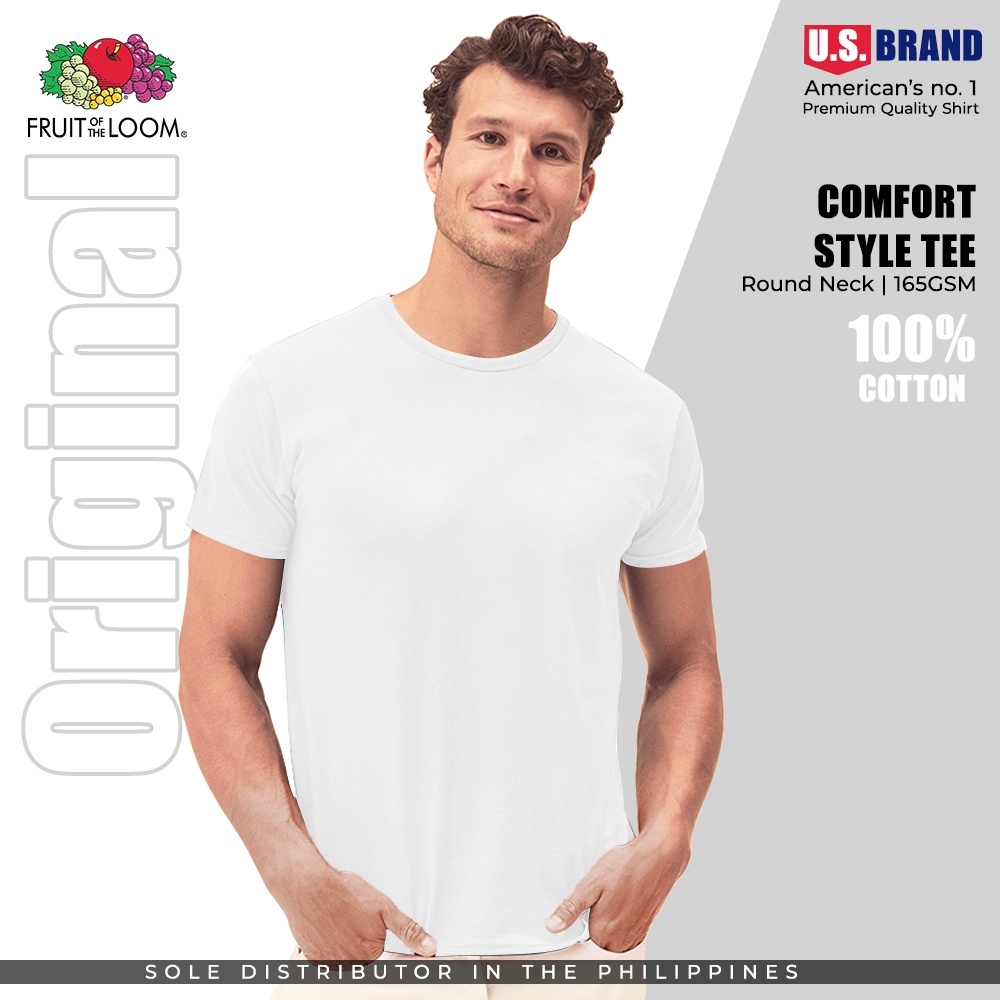 Fruit of the Loom Comfort Style Tee Round Neck 100% Cotton White ...