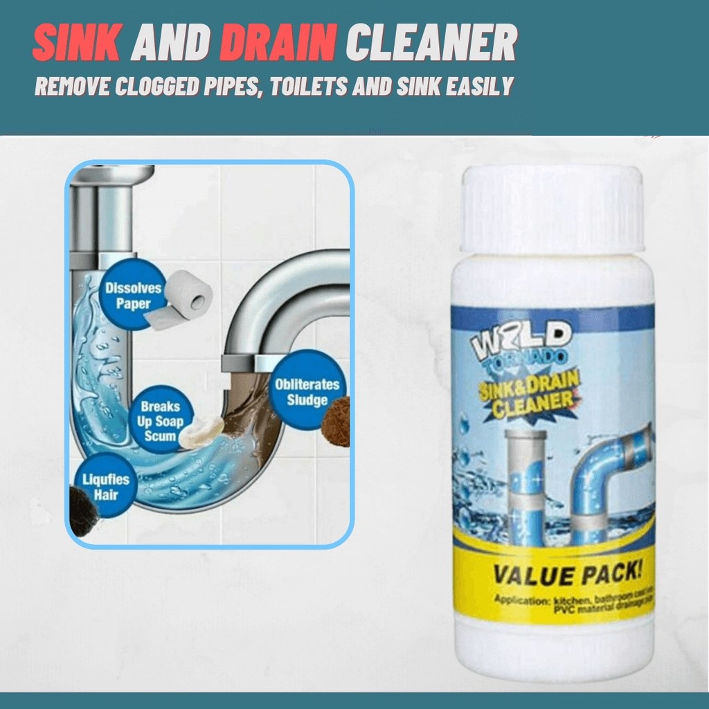 Original Wild Tornado/World Quick Pass Powerful Sink and Drain Cleaner