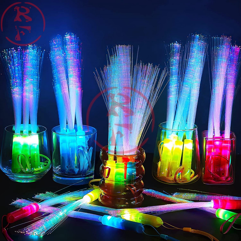 Colourful Optical Fiber Light Stick LED Luminous Rod festival party ...