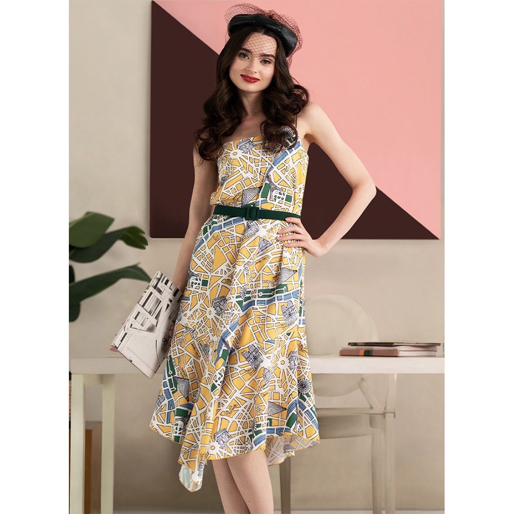 Plains Prints Emily In Paris Elizabeth Sleeveless Dress W Belt Multi Shopee Philippines