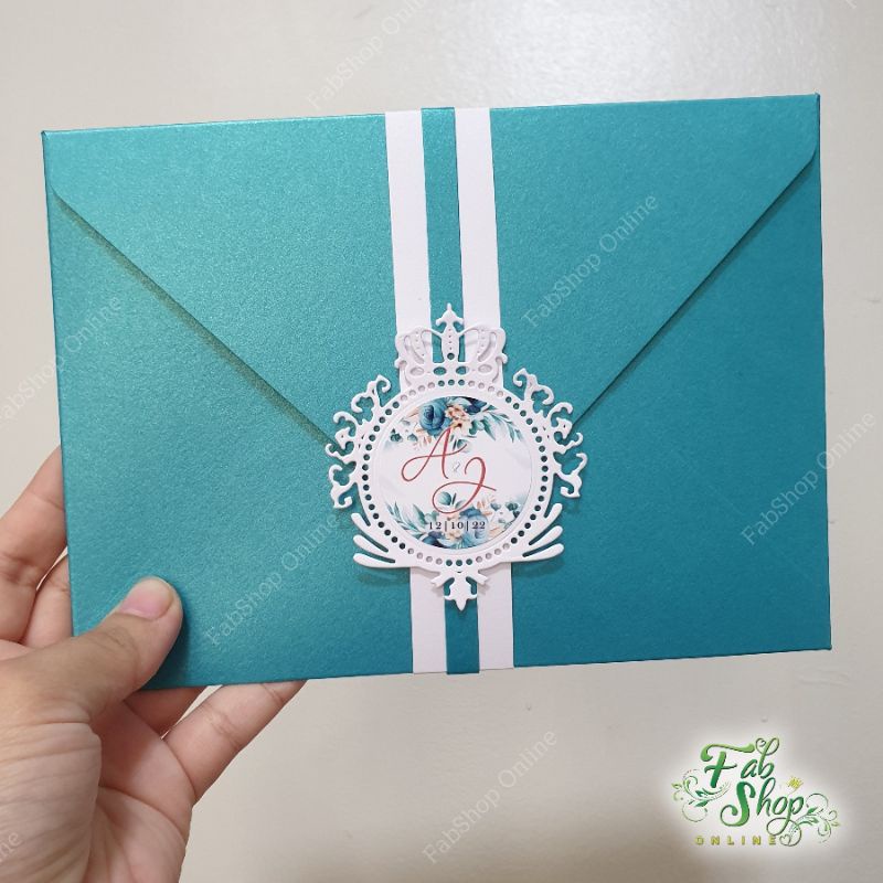 TEAL GREEN (Metallic) Envelope for 5x7 Wedding/Birthday Invitation