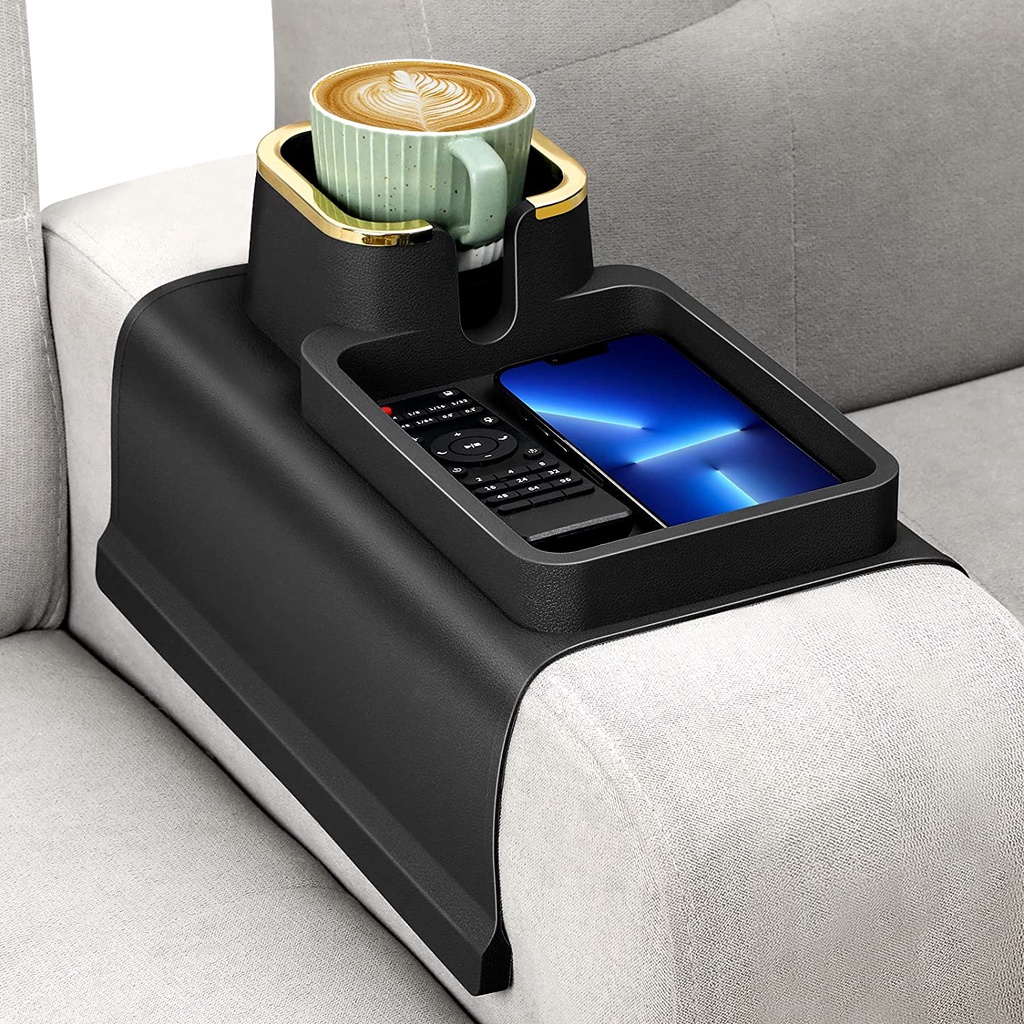 Life Box Couch Cup Holder Tray & Coffee Cup - Silicone Sofa Cup Holder