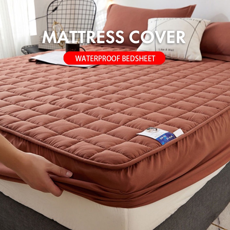 DreaMe Mattress Protector Nonslip Fitted Sheet Plain Pure Cotton sizes