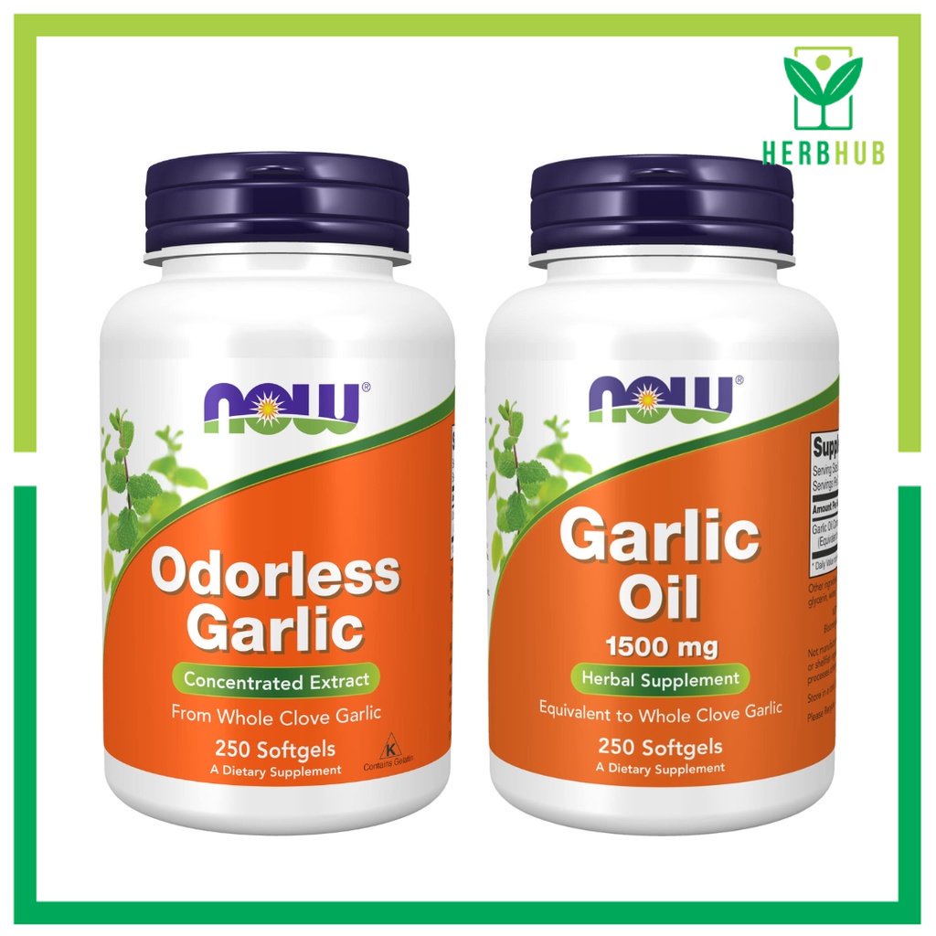 Herb Hub | Now, Odorless Garlic, Concentrated Extract, 250 Softgels ...