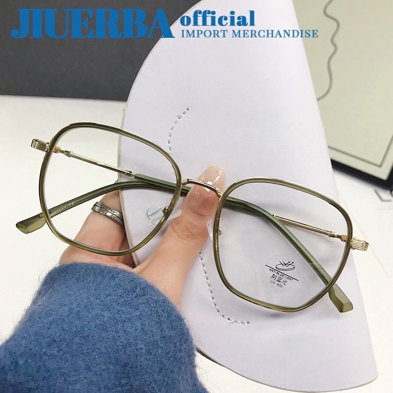 Jiuerba New Tr90 Metal Large Frame Korean Style Eyewear Frame Fashion