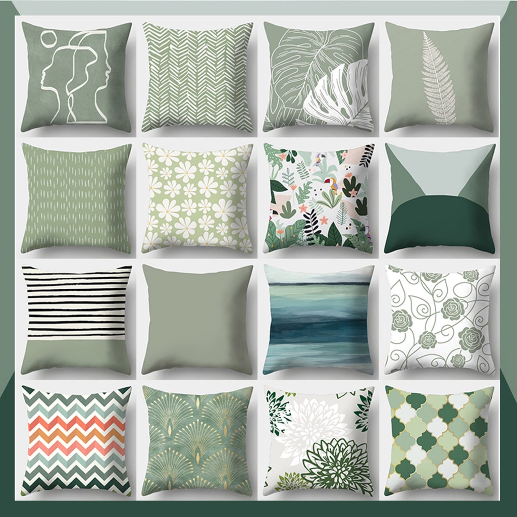 Avocado Green Sofa Pillow case Cotton Throw Pillow 18X18Inch Pillow