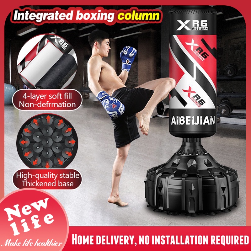 Sac De Boxe Adulte Avec Support – Réglable, Démontable, Se Remplit D'eau Ou De Sable, Idéal Débutant